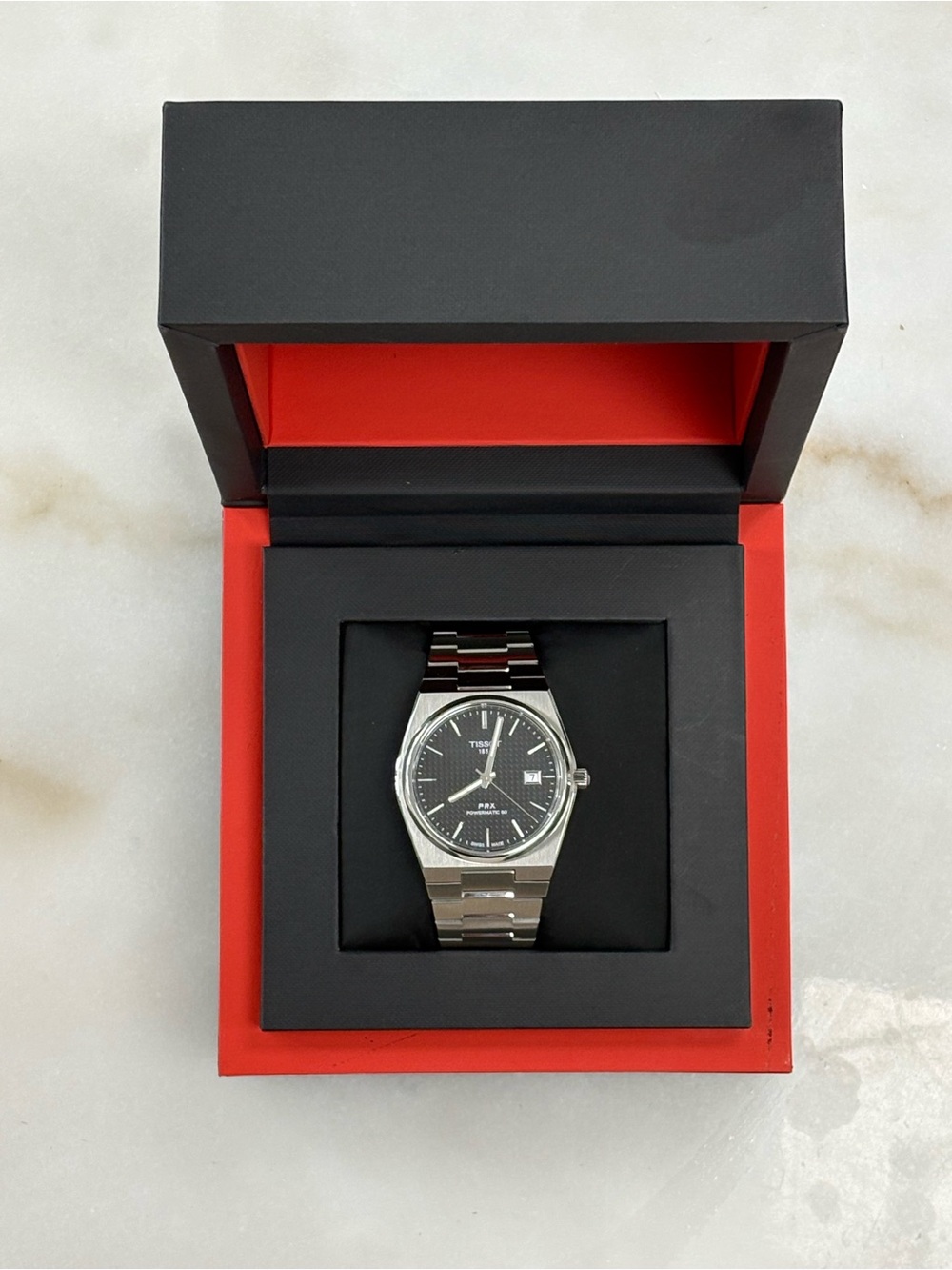 Tissot PRX Men's Stainless Steel Black Dial Watch